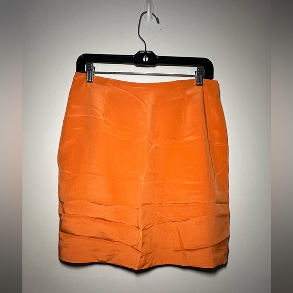 Hugo Buscati Dresses & Skirts - Hugo Buscati Silk Vibrant Orange Mini Skirt Size 10